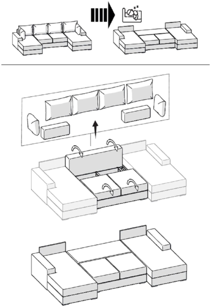 Ecksofa FABIO 328x182 cm mit Schlaffunktion, Bonellfederkern und Bettkasten Bild 8