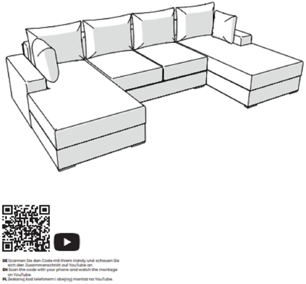 Ecksofa FABIO 328x182 cm mit Schlaffunktion, Bonellfederkern und Bettkasten Bild 9