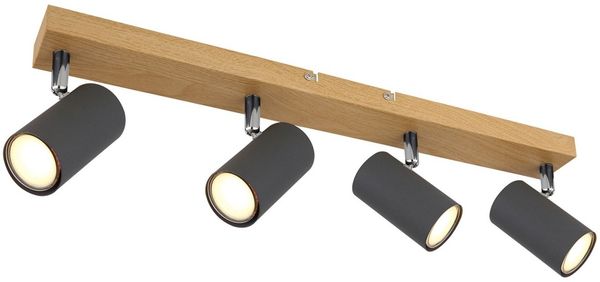 Deckenleuchte Wohnzimmer Deckenlampe Deckenstrahler Holz Optik 57911-4G