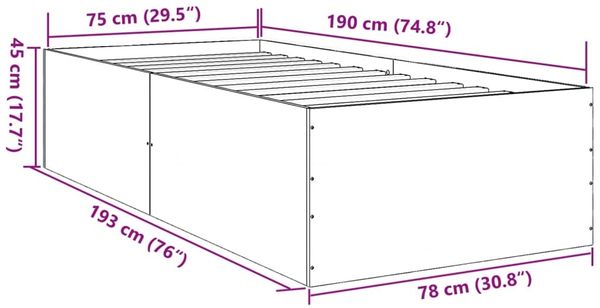 vidaXL Bettgestell Weiß 75x190 cm Holzwerkstoff 3280979 Bild 10