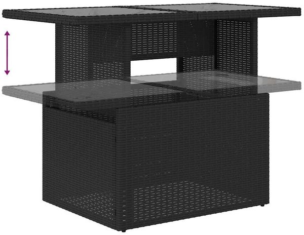 vidaXL 8-tlg. Garten-Sofagarnitur mit Kissen Schwarz Poly Rattan 3326437 Bild 10