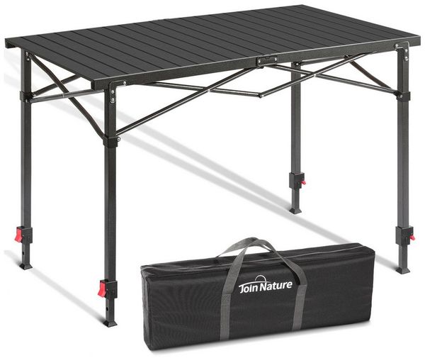 HOMECALL Klapptisch Campingtisch Klappbar Balkontisch Gartentisch Tragbar Outdoor Tisch (Aluminum Roll Up Tabletop, Höhenverstellbares Bein(76/84,5/92,5 cm), bis 100kg), Robust, stabil, für 4-6 Personen