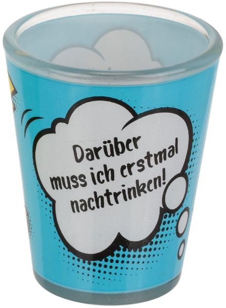 Schnapsglas aus Glas mit Trinkspruch für 60 ml lustiges Shotglas ca. 5 x 6 cm Nachtrinken