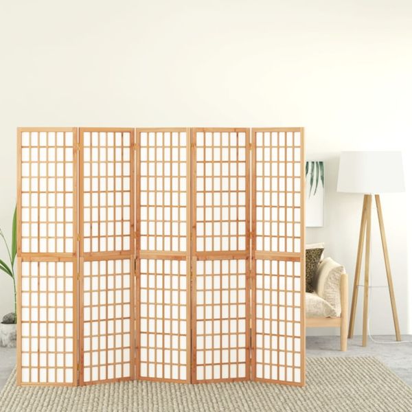vidaXL 5-tlg. Paravent Japanischer Stil Faltbar 200x170 cm 352085