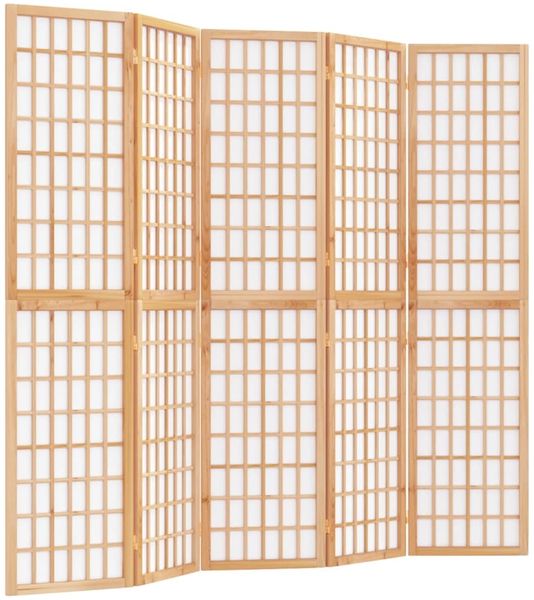 vidaXL 5-tlg. Paravent Japanischer Stil Faltbar 200x170 cm 352085 Bild 2