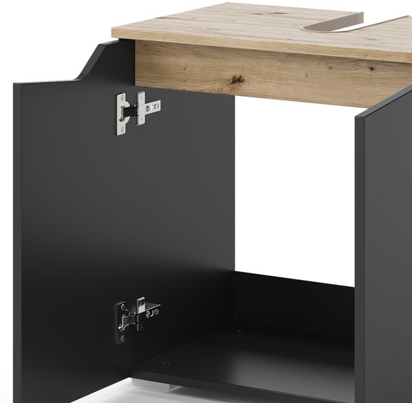 Waschbeckenunterschrank Marelle Anthrazit/Artisan 60 x 57.5 cm mit 2 Türen Vicco Bild 6