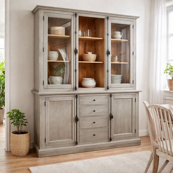 Landhaus Buffetschrank graubraun gebürstet
