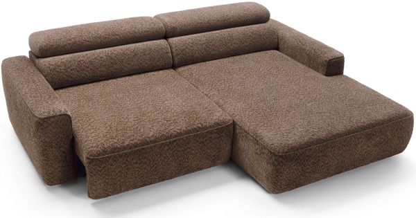 Selsey 'Fando' Ecksofa mit elektrischem Sitzauszug, Ottomane rechts, Chenille Hellbraun Bild 7