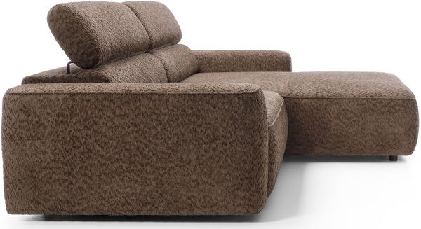 Selsey 'Fando' Ecksofa mit elektrischem Sitzauszug, Ottomane rechts, Chenille Hellbraun Bild 9