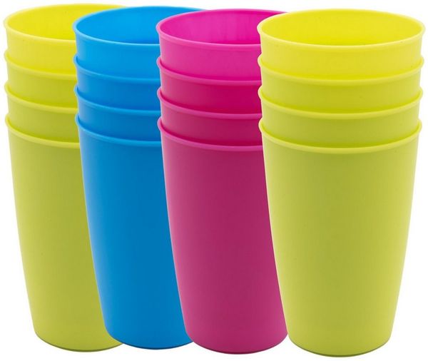 TSB Werk Becher Set Campingbecher Trinkbecher Becher, 16-tlg, Picknickgeschirr, Reisebecher, Kunststoff, Set