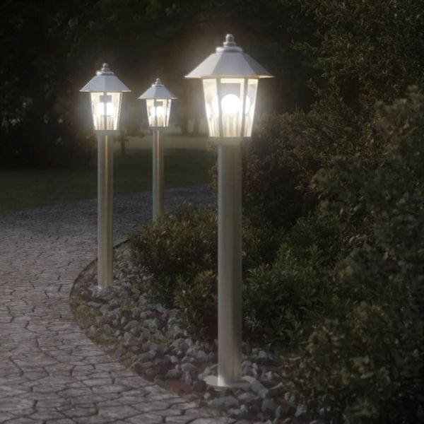 vidaXL Wegeleuchte Silbern 80 cm Edelstahl 4006381