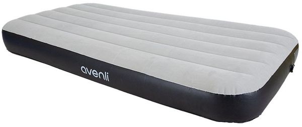 Avenli Luftmatratze Luftbett Camping für 1 Person grau 191 x 99 x 25 cm Twin-Size, (aufblasbar Ideal als Reisebett oder Isomatte, 1-St, für Indoor und Outdoor mit beflockter Oberfläche), Campingmatratze ohne Pumpe