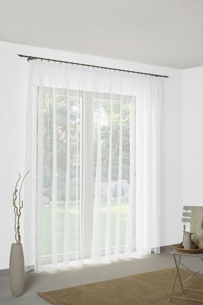 Wirth Gardine Manuela (1 St), Faltenband, halbtransparent, Voile, Store