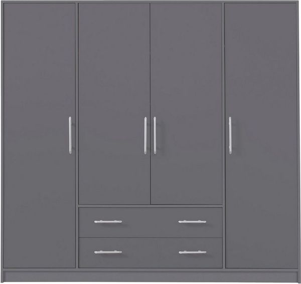 Marmex Möbel Drehtürenschrank SMART 1 viertüriger Mehrzweckschrank großer Stauraumschrank 2 Kleiderstangen, 2 Schubladen