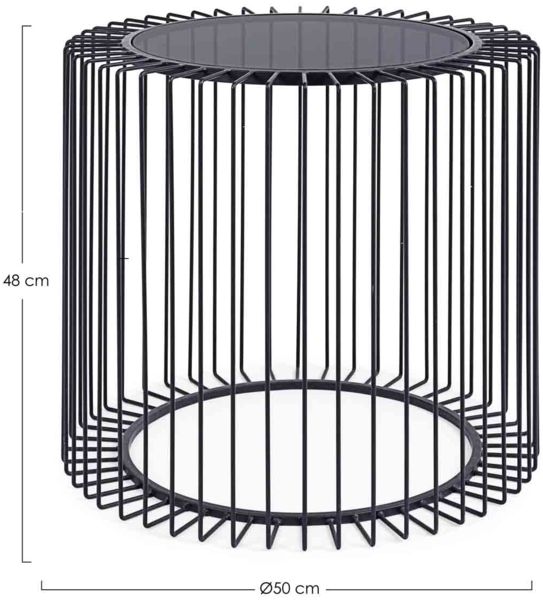 Beistelltisch Kieran aus Stahl mit Glasplatte, Ø 50 cm Bild 3