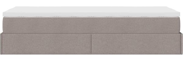 vidaXL Ottoman-Bett mit Matratze Taupe 90x200 cm Stoff 3311082 Bild 9