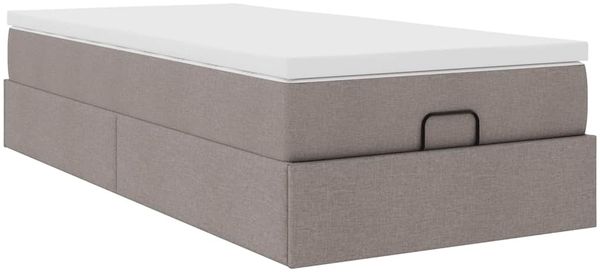 vidaXL Ottoman-Bett mit Matratze Taupe 90x200 cm Stoff 3311082 Bild 6