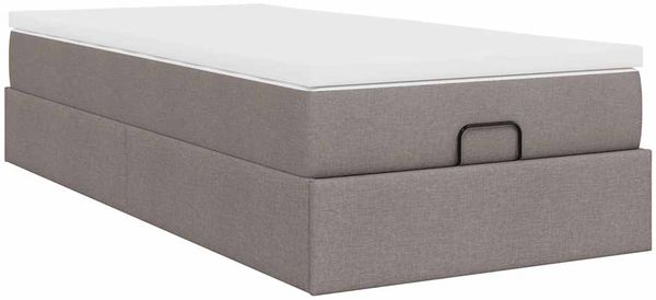 vidaXL Ottoman-Bett mit Matratze Taupe 90x200 cm Stoff 3311082 Bild 10