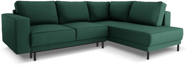 Micadoni Ecksofa Caro 5-Sitzer Strukturierter Stoff Grün Rechts 140x208
