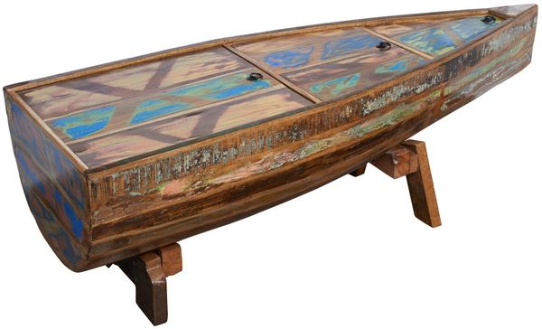 Couchtisch Altholz 155x52x45 mehrfarbig lackiert NATURE OF SPIRIT #106