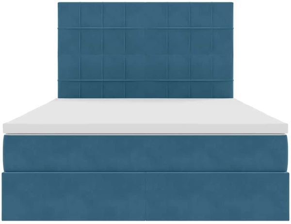 vidaXL Aufbewahrungsbett mit Matratze Dunkelblau 140 x 200 cm Samt 3372037 Bild 7