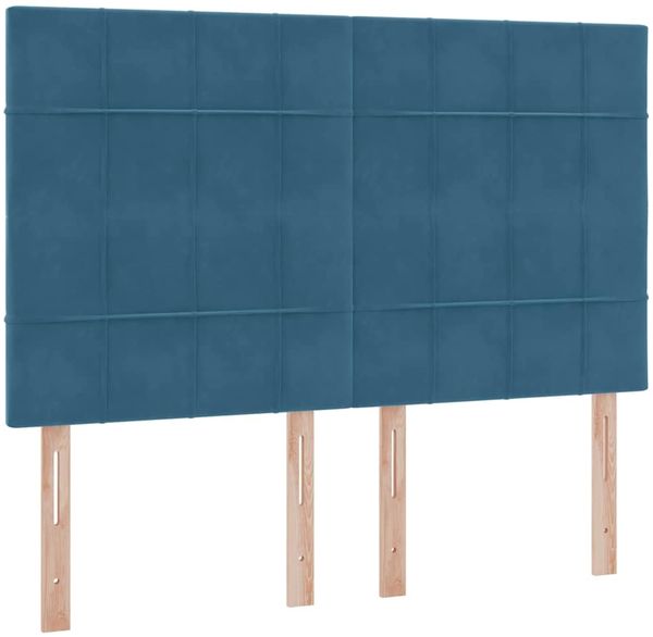 vidaXL Aufbewahrungsbett mit Matratze Dunkelblau 140 x 200 cm Samt 3372037 Bild 9