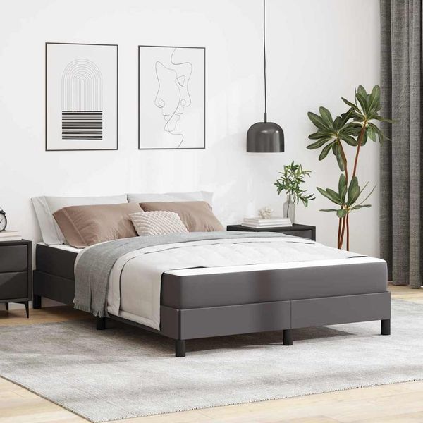 vidaXL Bettrahmen mit Matratze Grau 140 x 200 cm Stoff 3398636