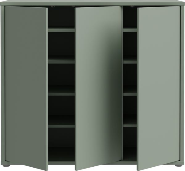 Schuhkommode >ALICE SPRINGS< 8 Böden, push to open, in Salbei - 109,2x99,1x34,9cm (BxHxT) Bild 3