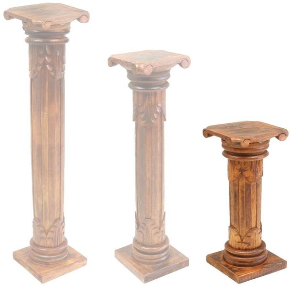 Oriental Galerie Blumenhocker Antike Säule Hellbraun 60 cm klein (1 St)