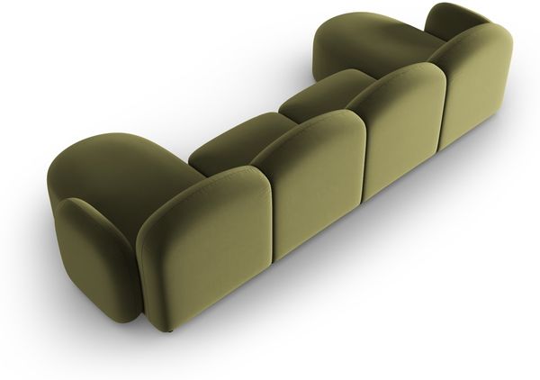 Micadoni Panorama Sofa Blair 6-Sitzer Samtstoff Hellgrün Bild 3