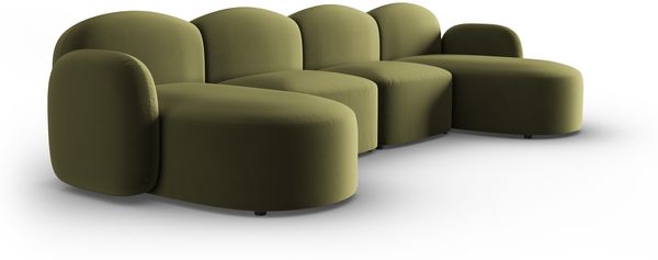 Micadoni Panorama Sofa Blair 6-Sitzer Samtstoff Hellgrün Bild 2