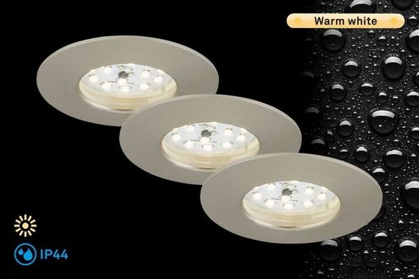 Briloner LED Einbauleuchten Attach matt-nickel 3er Set Deckenspot Lampen