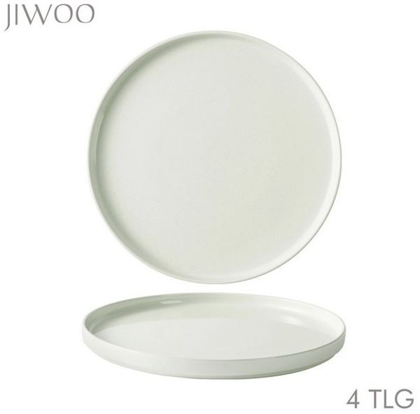 JIWOO Teller 4er Ø26,5cm, Frühstücksteller Salatteller Steakteller Dessertteller, (4 St), Keramik Tellerset Weiß Mikrowellen spülmaschinenfest Ø26,5 cm Bild 4