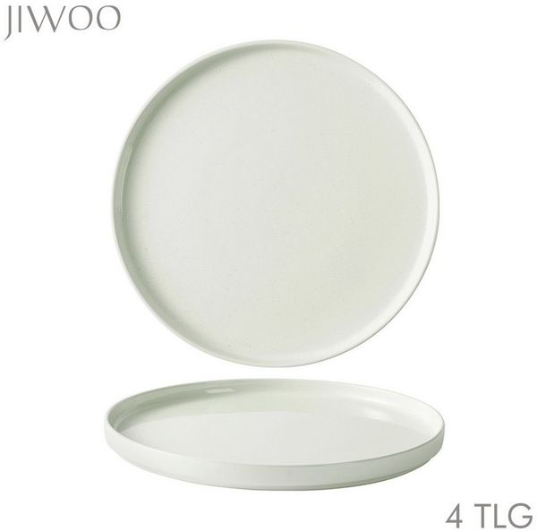 JIWOO Teller 4er Ø26,5cm, Frühstücksteller Salatteller Steakteller Dessertteller, (4 St), Keramik Tellerset Weiß Mikrowellen spülmaschinenfest Ø26,5 cm Bild 5