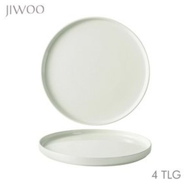 JIWOO Teller 4er Ø26,5cm, Frühstücksteller Salatteller Steakteller Dessertteller, (4 St), Keramik Tellerset Weiß Mikrowellen spülmaschinenfest Ø26,5 cm Bild 6