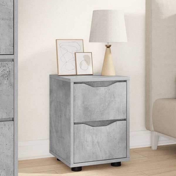 vidaXL Nachttisch Beton Grau 30,5 x 30 x 43 cm Holzwerkstoff 888803