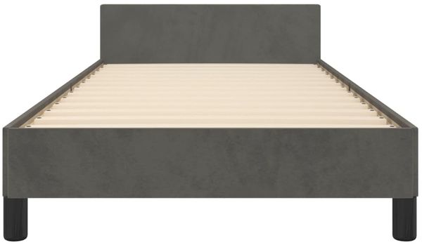 vidaXL Bettgestell mit Kopfteil, Kunstleder, Dunkelgrau, 100x200 cm Bild 5