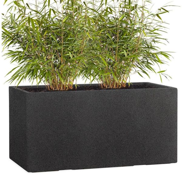 Pflanzwerk® Pflanzkübel TUB Premium Fiberglas Blumenkübel Frostbeständig mit Lotus-Effekt, Fiberglas - Handgefertigt - Rechteckig - Frostbeständig