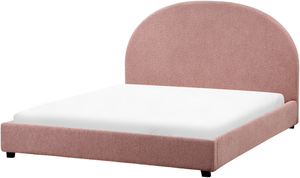 Bett mit Lattenrost Bouclé VAUCLUSE 140 x 200 cm Pastellrosa Bild 7