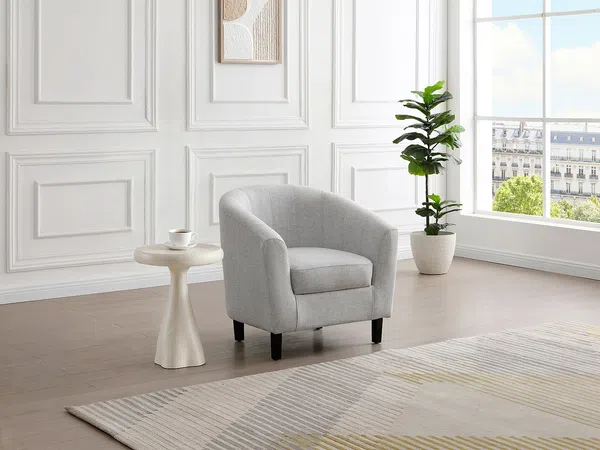 Vente-unique - CRISTOBAL Sessel Stoff Grau - B 71 cm x H 76 cm x L 78 cm