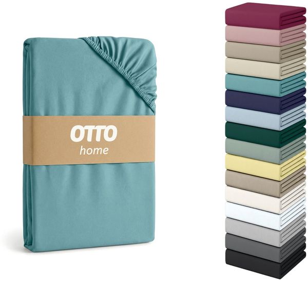 OTTO home Spannbettlaken PHYSALIS Comfort 100% Baumwolle, 150 g/m², Jersey, Gummizug: rundum, (2 Stück), Bettlaken bis 20 cm Matratzenhöhe, weich, bügelfrei, optimaler Sitz
