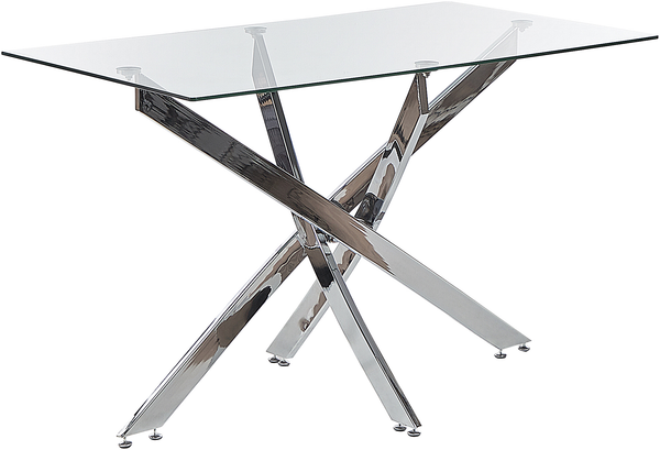 Esstisch MARAMO 120 cm 70 cm Sicherheitsglas Silber