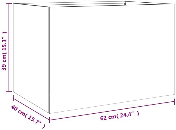 vidaXL Pflanzkübel Silbern 62x40x39 cm Verzinkter Stahl 841600 Bild 10