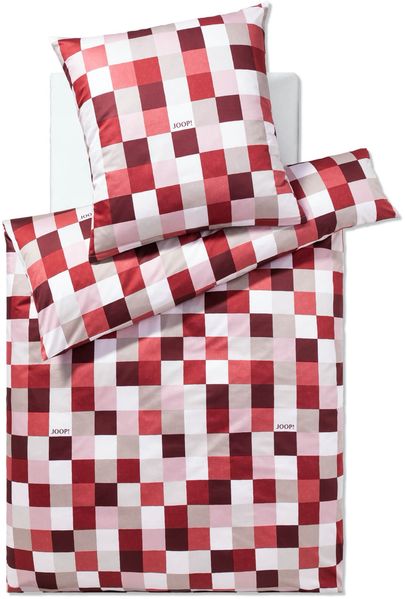 JOOP! Bettwäsche Mosaic Relaunch Ruby 4092 1 Mako Satin 240 x 220 + 2x 80 x 80 cm