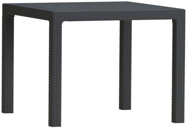 Dmora Gartentisch Terrace, Picknickbasis, Garten-Esstisch, Mehrzweck-Außenbank, 95x95 h75 cm, Anthrazit
