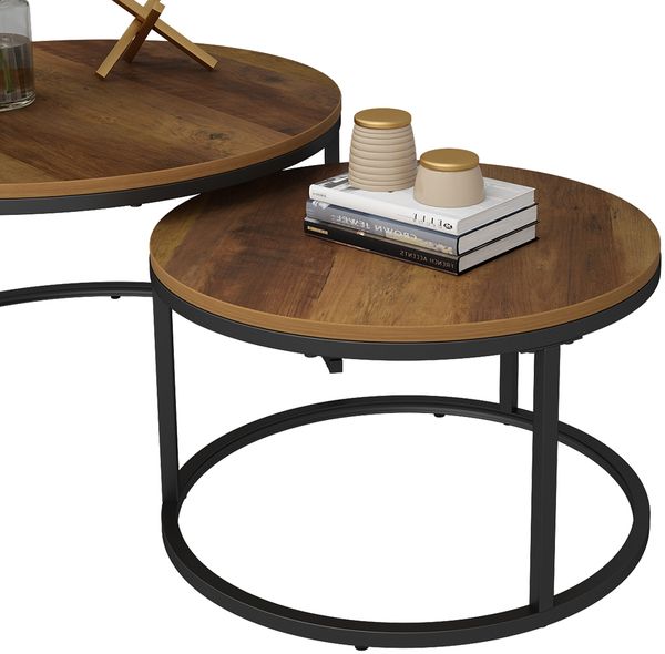 Couchtisch-Set Montreal Holz 77 x 40 cm 2 Teile Vicco Bild 6