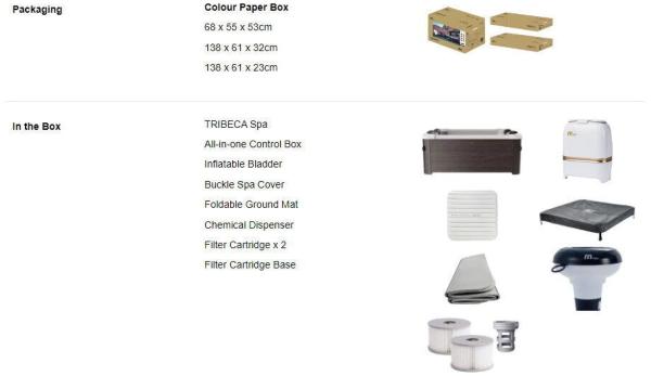 DEKO VERTRIEB BAYERN Whirlpool XXL Premium MSPA Whirlpool Outdoor Pool 160 x 160 x 65 cm UVC+OZON Tribeca Bild 11