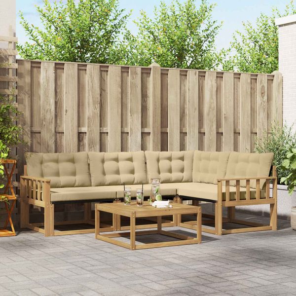 vidaXL Outdoor-Sofagarnitur 5 pcs Weiß und Beige 79 x 79 x 37 cm 3388659