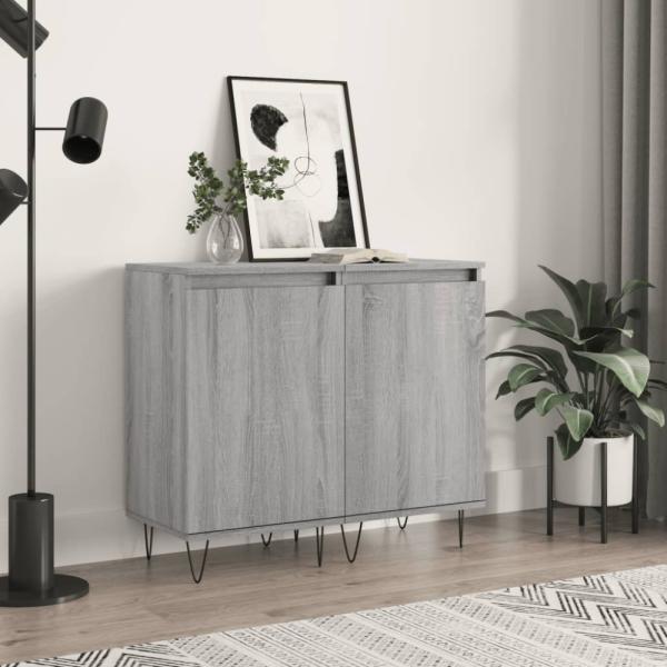 vidaXL Sideboards 2 Stk. Grau Sonoma 40x35x70 cm Holzwerkstoff 831065