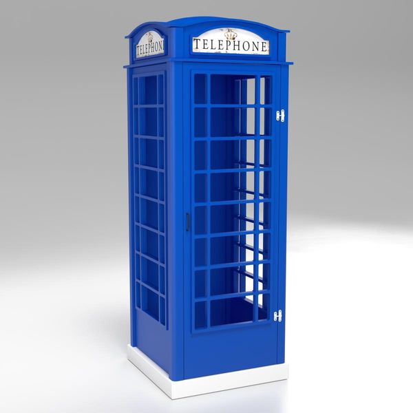 Telefonzelle Schrank – Telefonbox 1-türig in Blau